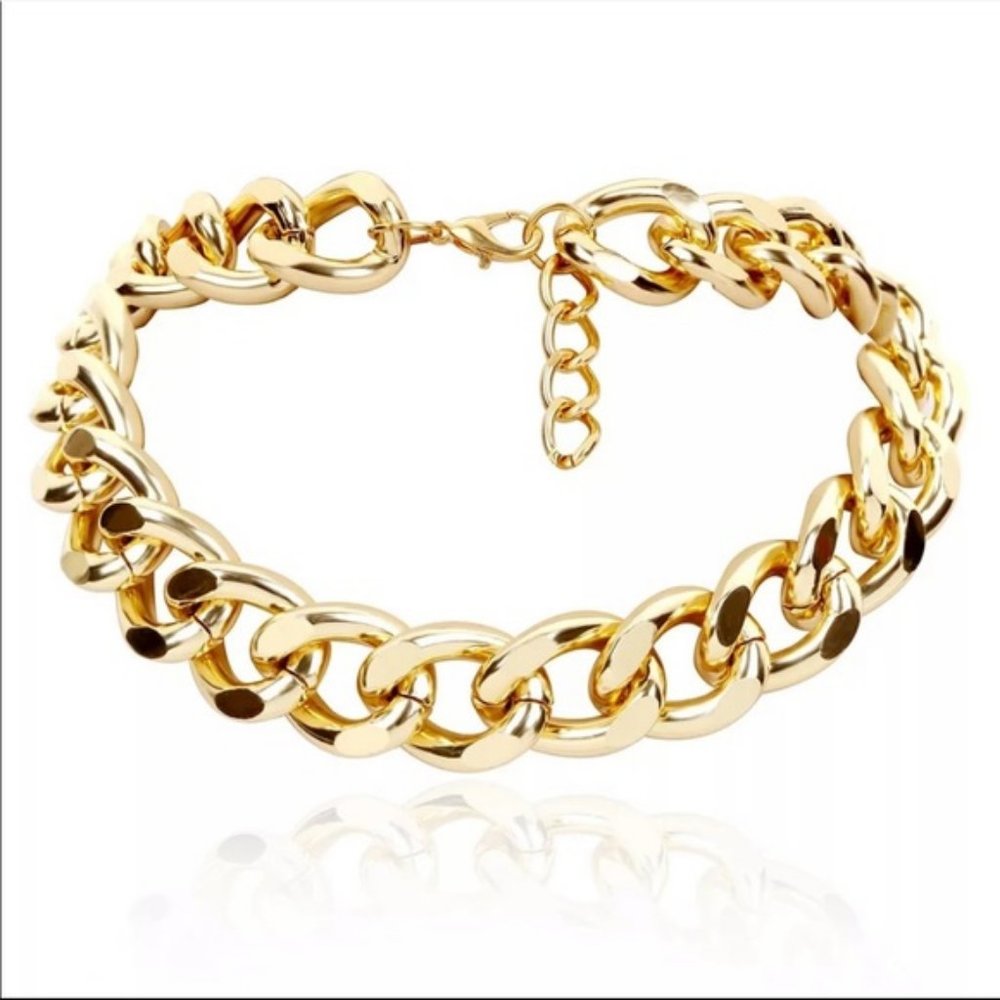 NEW Gold Unisex Cuban Link Chain Necklace 1 - Picture 6 of 14